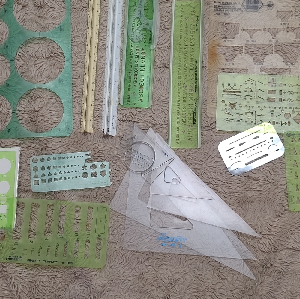 Vintage Drafting Architech Templates Set, Huge, Pickett, Stencils And More - Picture 3 of 8